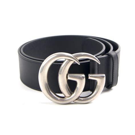 gucci mens belt black buckle|gucci belt silver buckle men's.